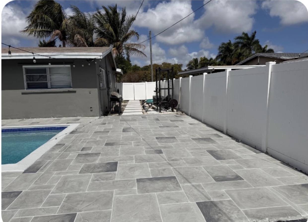 Finished concrete patio